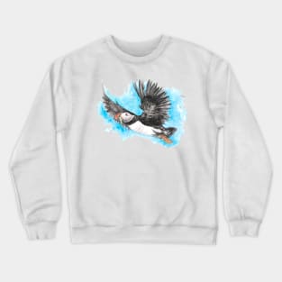 Atlantic Puffin in Flight Crewneck Sweatshirt